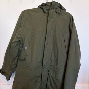 Helly Hansen Olive Green Hooded Rain Parka